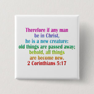 2 Corinthians 5:17 English Inch Square Button