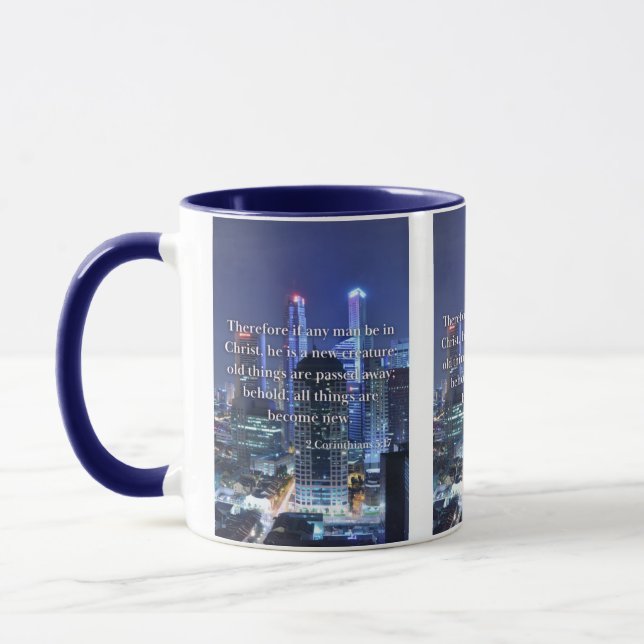2 Corinthians 5:17 KJV Bible Verse Pic Two-Tone Mug (Left)