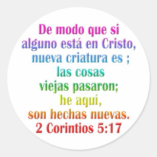 2 Corinthians 5:17 Spanish Classic Round Sticker