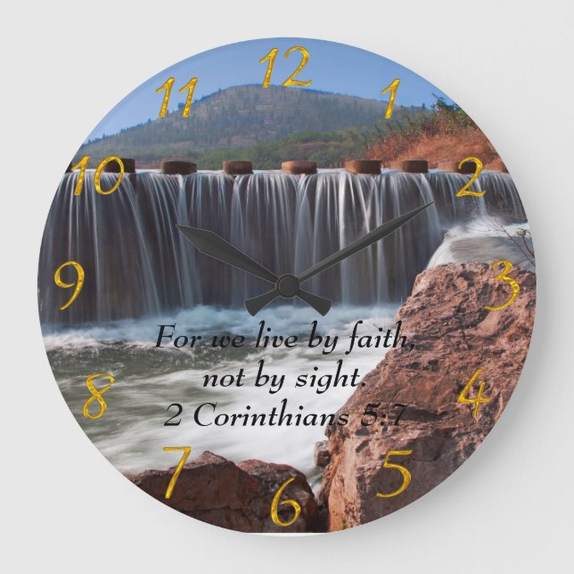 2 Corinthians 5:7 Stepping Stones  Large Clock (Front)
