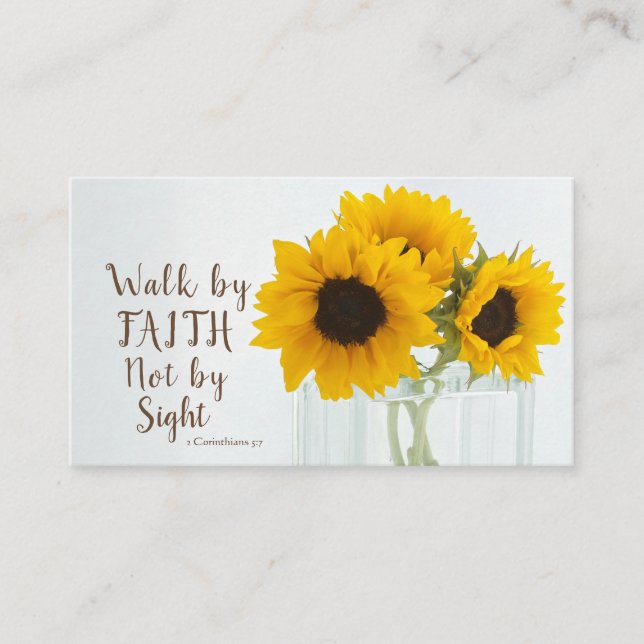 2 Corinthians 5:7 Walk by Faith not by Sight Business Card (Front)