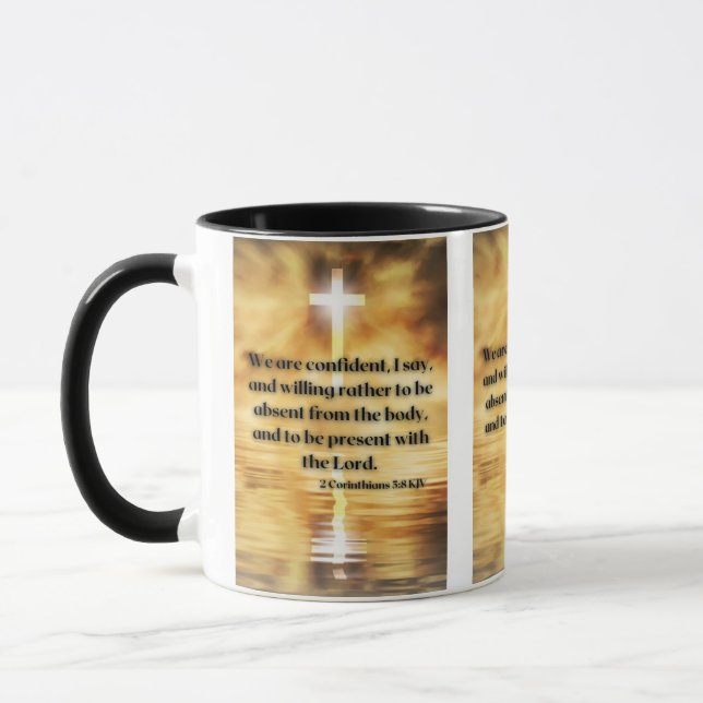 2 Corinthians 5:8 KJV Bible Scripture Pic Two-Tone Mug (Left)