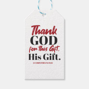 2 Corinthians 9:15 bible verse design I Gift Tags