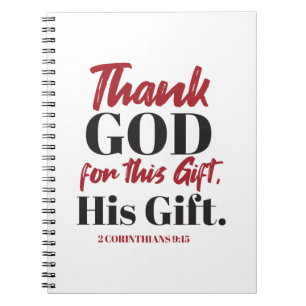 2 Corinthians 9:15 bible verse design I Notebook