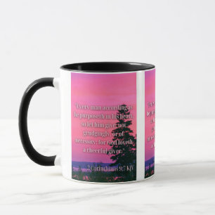 2 Corinthians 9:7 KJV Bible Verse Two-Tone Mug