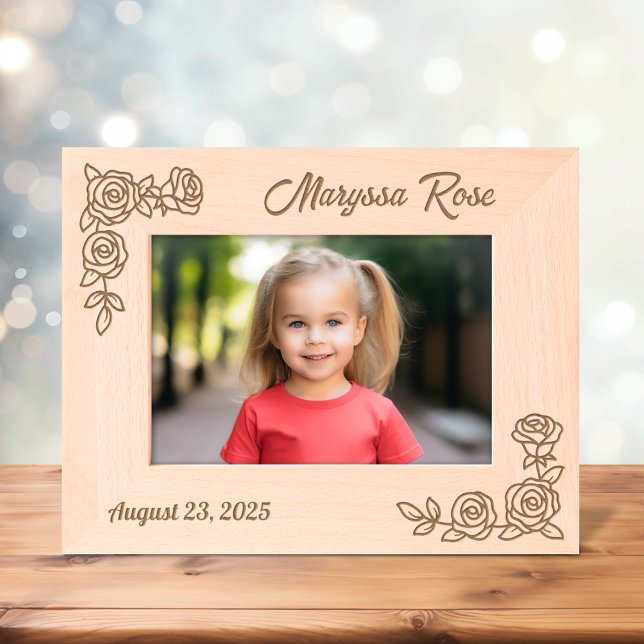 2 Corner Roses Custom Text 7x5 Etched Frames (Creator Uploaded)