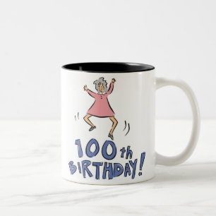 2 Couleurs 100th Tasse de cadeaux d'anniversaire