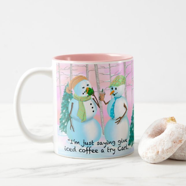 2 Couleurs 20 oz Snowmen et tasse de café (Avec donut)