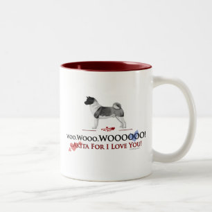 2 Couleurs Akita Valentine courtisent la tasse de WOOO