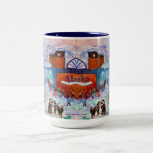 2 Couleurs Alaska Husky Baisers centre-ville Tasse d'Anchorag