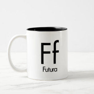 2 Couleurs Alphabet de tasse de typographie - Futura