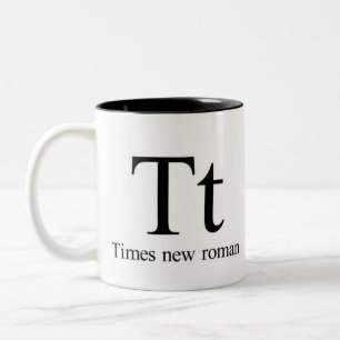2 Couleurs Alphabet de tasse de typographie - Times New Roman