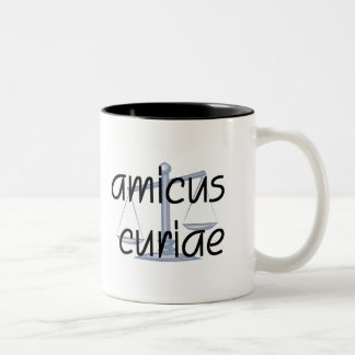 2 Couleurs Amicus curiae.  Tasse d'avocat avec l'expression