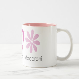 2 Couleurs Amour de paix et tasse de macaronis