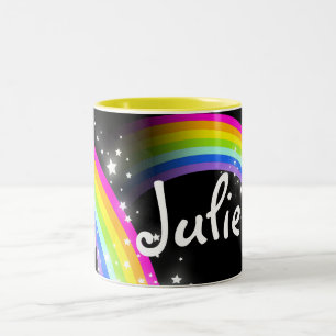 2 Couleurs Badine la tasse nommée faite sur commande noire
