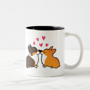2 Couleurs Baisers des baisers de corgi de la tasse   de
