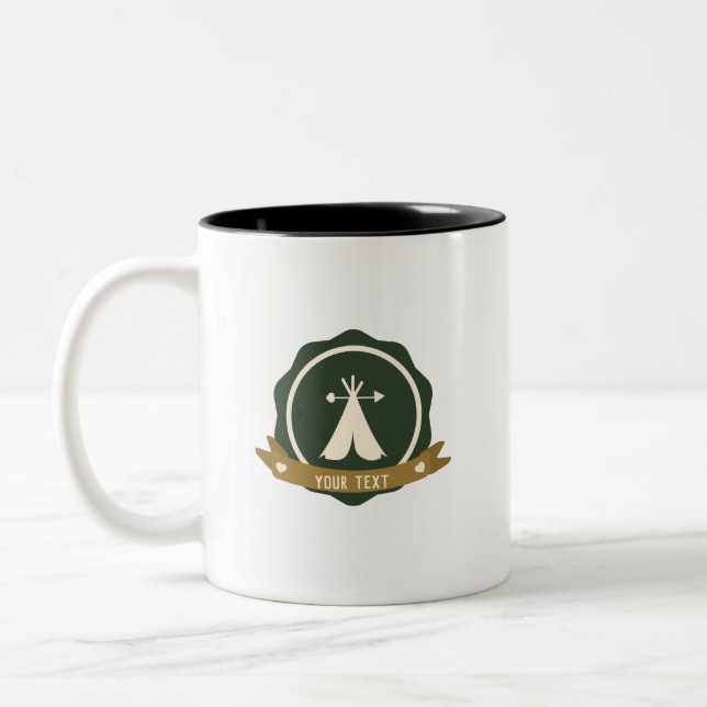 2 Couleurs Bannière de tente mignonne pour campeur Tasse à ca (Gauche)