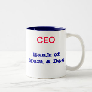 2 Couleurs Banque de tasse de maman et de papa - Président
