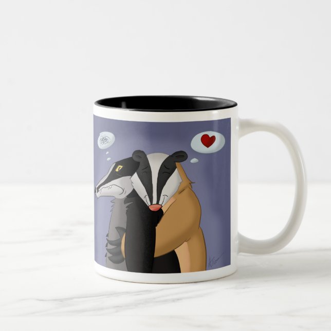 2 Couleurs Blaireaux dans la tasse d'amour (Droit)