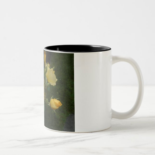 2 Couleurs boho floral de roses jaunes rustique pour sa tasse (Droit)