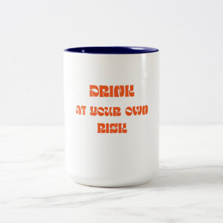 2 Couleurs Boire à vos risques et périls Tasse de café rétro