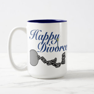 2 Couleurs Cadeau heureux de tasse de divorce