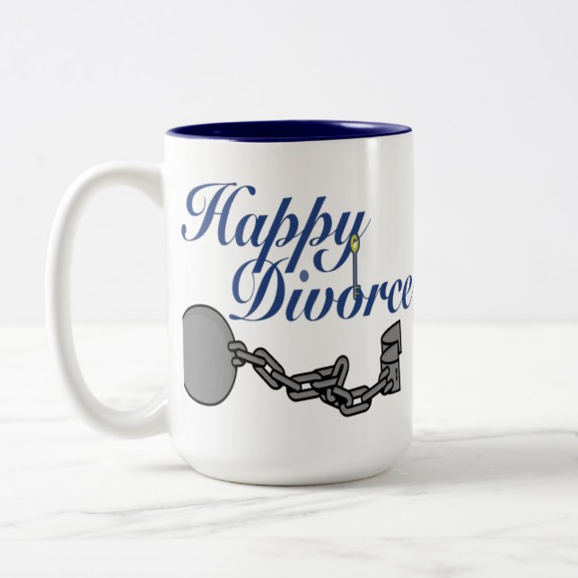 2 Couleurs Cadeau heureux de tasse de divorce (Gauche)
