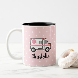 2 Couleurs Cadeau rose de tasse de la tasse EMT d'ambulance