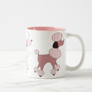 2 Couleurs Caniches roses sur la tasse de défilé