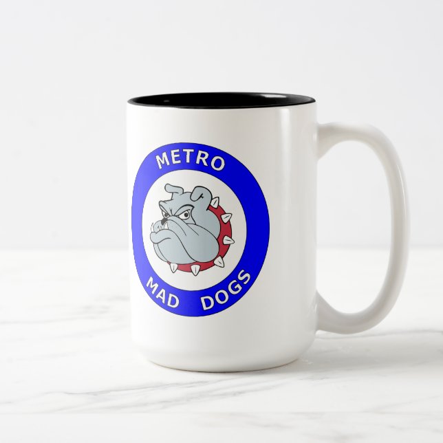 2 Couleurs Chiens fous de métro - tasse de 15 onces (Droit)