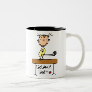 2 Couleurs Chiffre gymnaste de bâton sur la tasse de faiscea