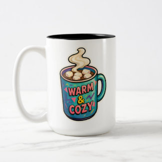2 Couleurs Chocolat Chaud Mousseux Tasse Marshmallows Rétro
