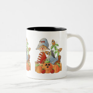 2 Couleurs Chute épouvantail tasse de café saisonnier