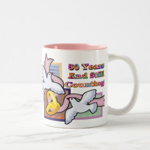 2 Couleurs cinquantième Tasse d'anniversaire de mariage