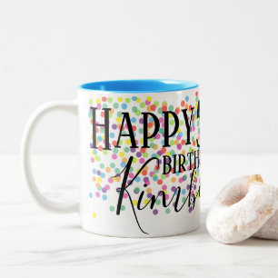 2 Couleurs Cinquantième tasse personnalisée d'anniversaire