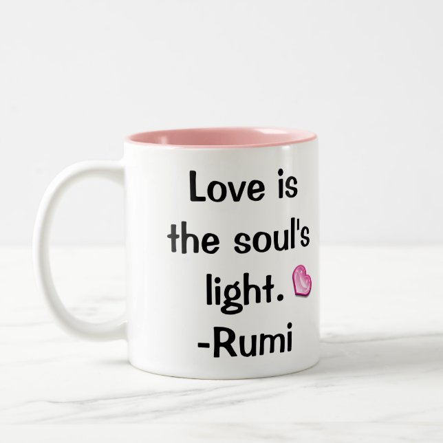 2 Couleurs Citations : L'amour Est-Rumi tasse (Gauche)