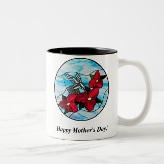 2 Couleurs Colibri et tasse de fleurs