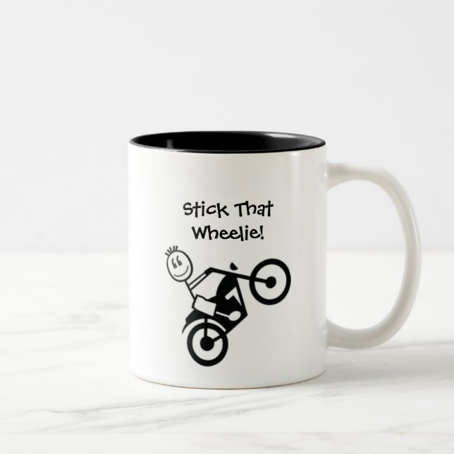 2 Couleurs Collez ce Wheelie ! Tasse (Droit)