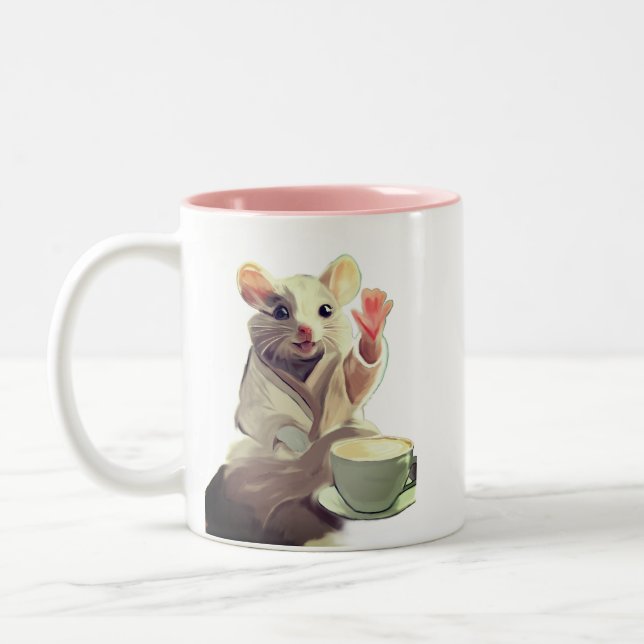 2 Couleurs Cosy café Mouse tasse (Gauche)
