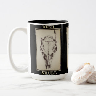 2 Couleurs "Crâne de cerf", tasse noire et blanche