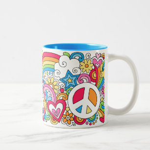 2 Couleurs ♥ de tasse d'arc-en-ciel d'amour et de bonheur d