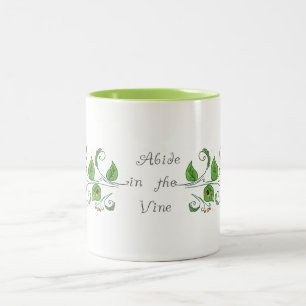 2 Couleurs Demeurez dans la tasse d'écriture sainte de vigne