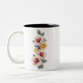 2 Couleurs Design Élégant de Tasse Florale 