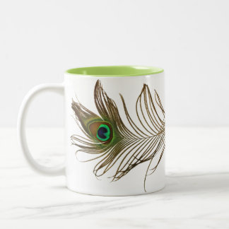 2 Couleurs Double de plume de paon - tasse