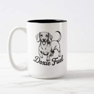 2 Couleurs Doxie Fuel Tasse à café Joyeux Dachshund
