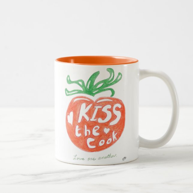 2 Couleurs Embrassez la tasse de café de cuisinier (Droit)