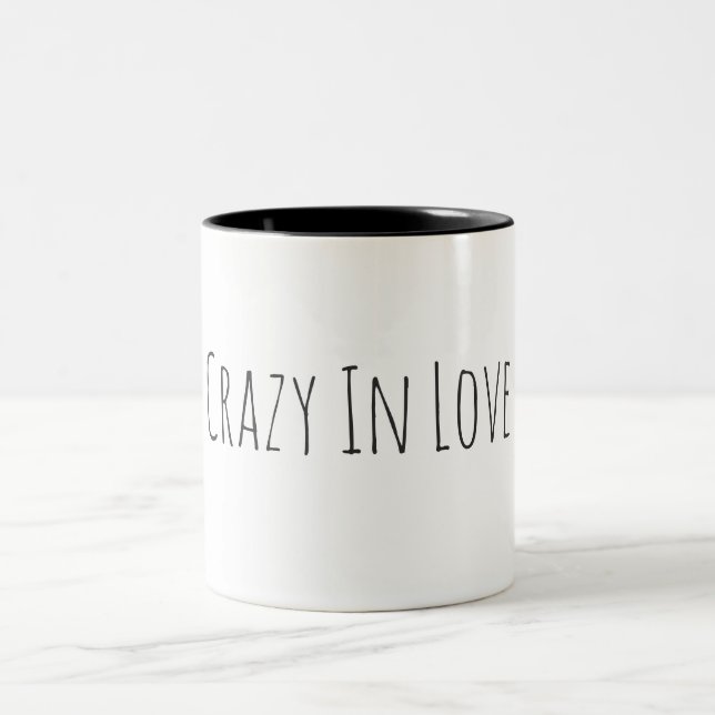 2 Couleurs Fou dans la belle tasse de café d'amour avec votre (Centre)
