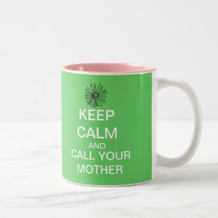 2 Couleurs Gardez l'appel calme votre tasse de café de mère