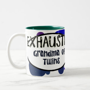 2 Couleurs Grand-maman ÉPUISÉE de tasse de jumeaux
