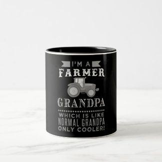 2 Couleurs Grand-papa d'agriculteur, tasse fraîche de